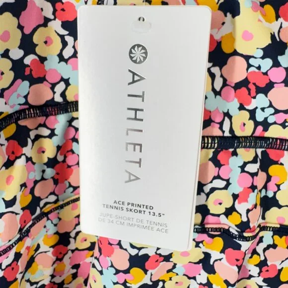 NWT Athleta Ace Printed Tennis Skort 13.5" in Volley Floral Lunaria - Picture 5 of 12